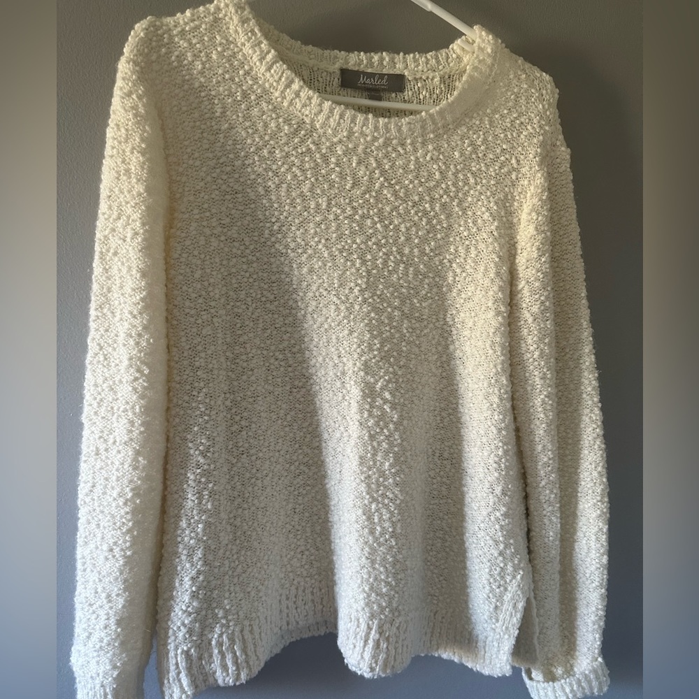 Fuzzy white sweater